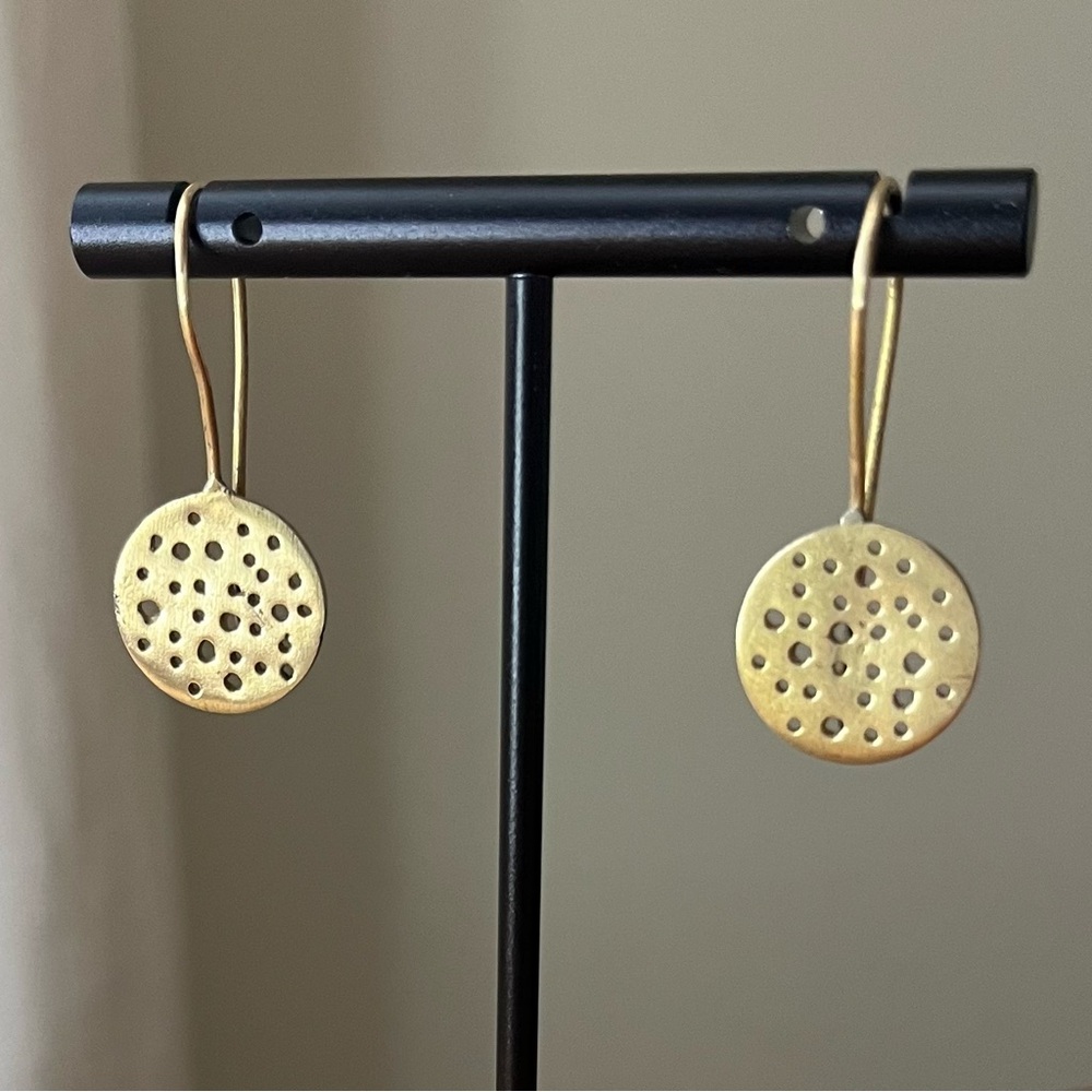 Celestial Sphere Hammered Brass Earrings
